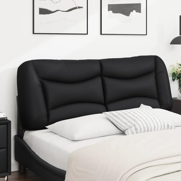 vidaXL hovedgærdehynde, sort, 140 cm, kunstlæder