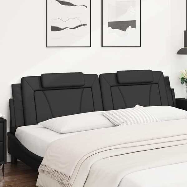 vidaXL hovedgærdehynde, sort, 200 cm, kunstlæder