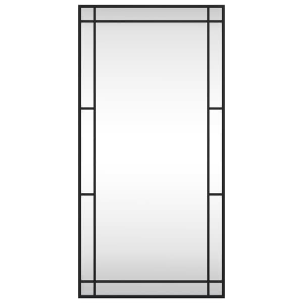 vidaXL Väggspegel, svart, 50x100 cm, rektangulär, järn