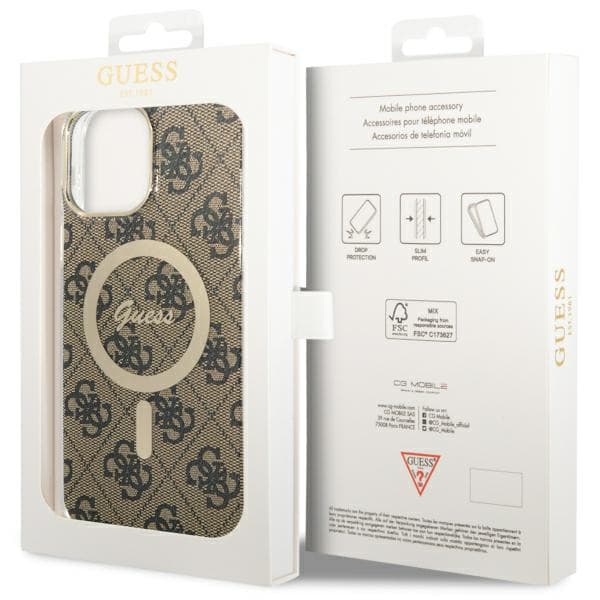 Guess IML 4G MagSafe-etui til iPhone 13 Pro Max, brun