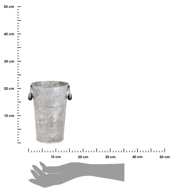 Rustik zinkvase 21 cm