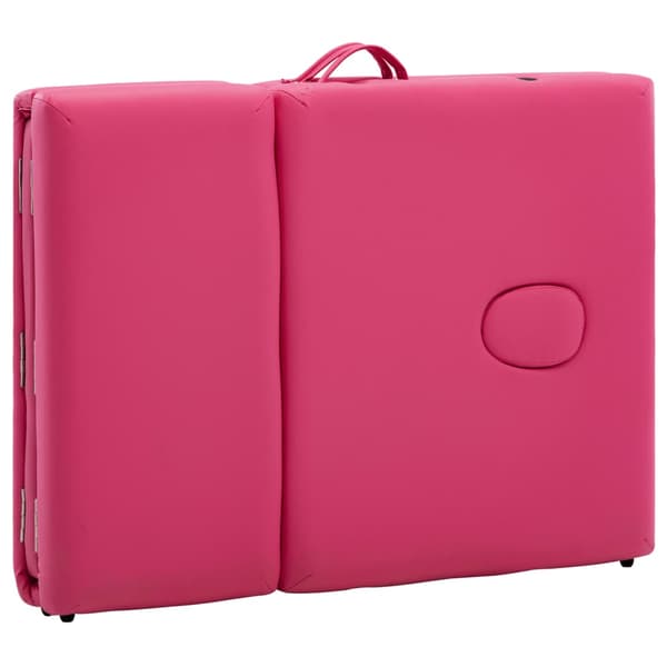 vidaXL foldbart massagebord 4-zoner træ pink