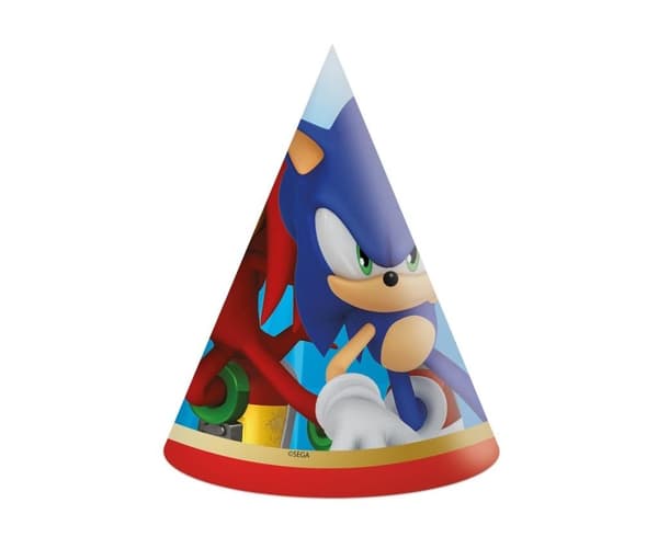 Sonic papirhatte 6 stk.