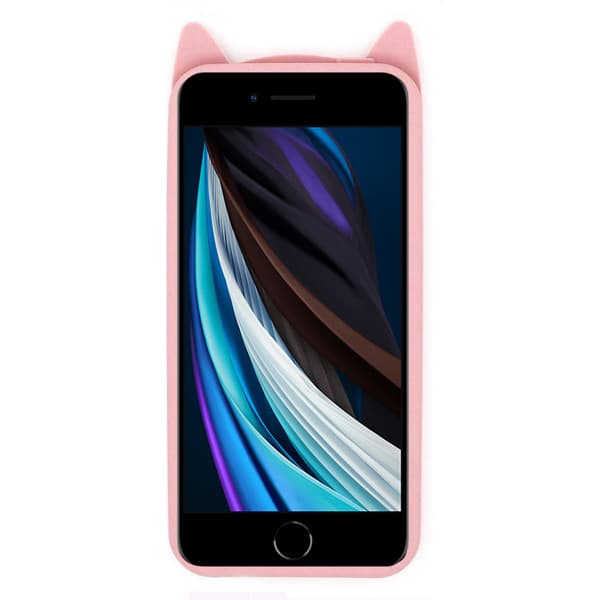 3D CAT-cover til iPhone 7/8/SE 2020/SE 2022, lyserød