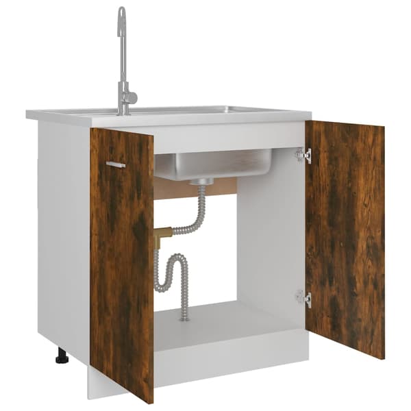 vidaXL vaskskab røget eg 80x46x81,5 cm