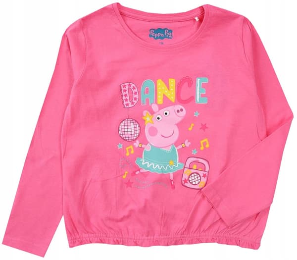 PEPPA PIG FLICKBLUS, långärmad, ROSA 110 D060S