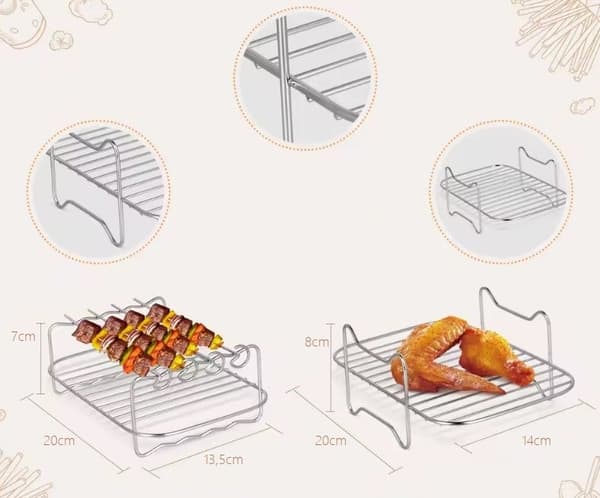 XXL-sæt med 23 tilbehør til Ninja/Philips Airfryer, Ninja-tilbehør, forme