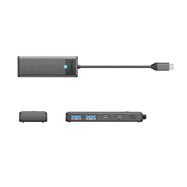 Hub PAPW2AC-C3 USB-C til USB-A USB-C splitter - Sort