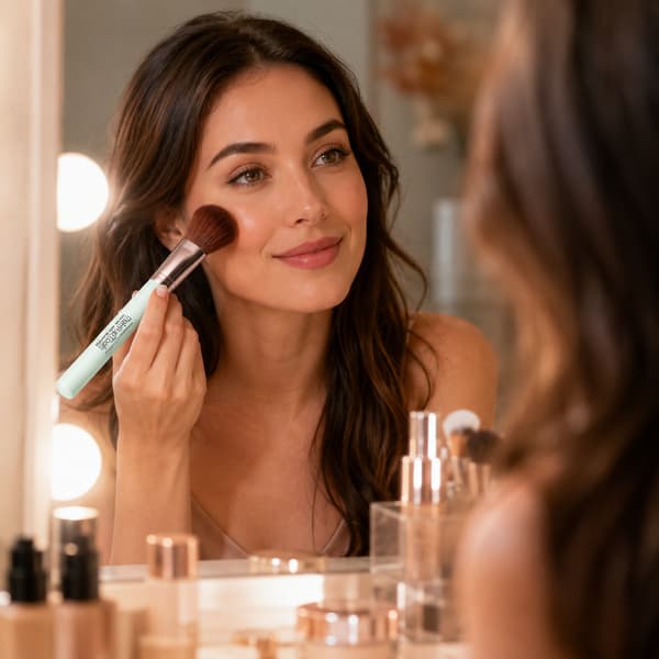 Makeupbørste til blush, bronzer, løs pudder og mineralfoundation