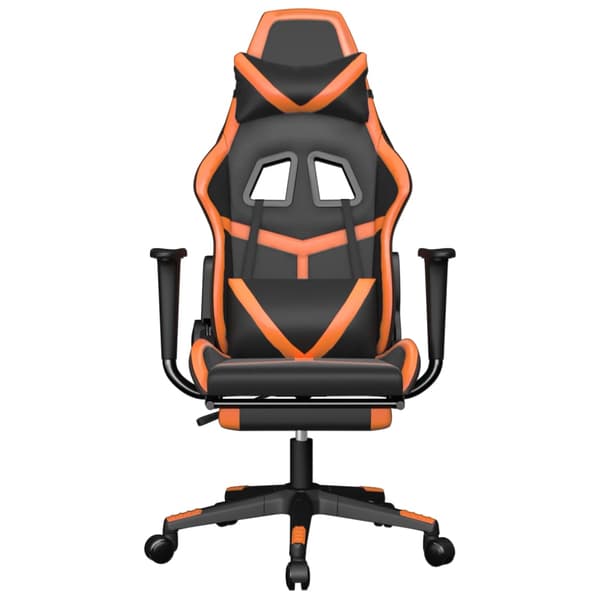 vidaXL gamingstol med fodstøtte, sort og orange
