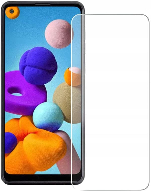 Etui til Samsung Galaxy A21S CARBON CASE BACKCOVER SORT + GLAS