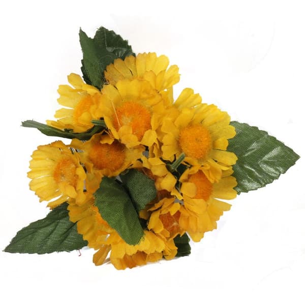 Kynttiläkoriste keltaisilla auringonkukilla 10 cm