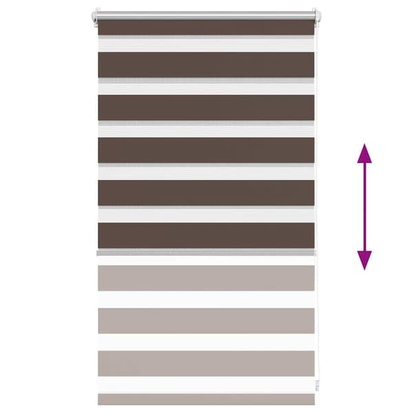 Randig rullgardin (50 x 100 cm), kaffe