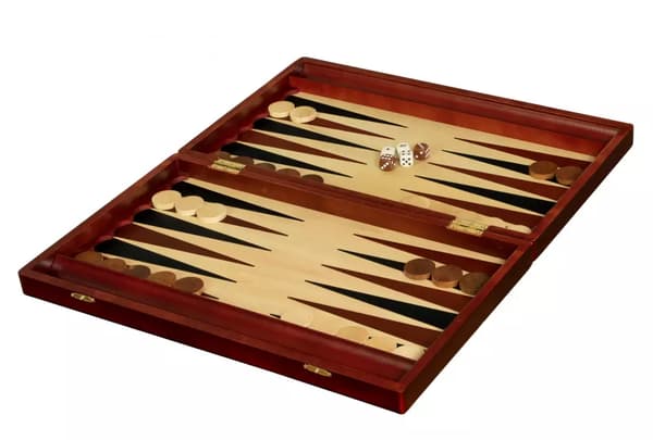 Backgammon Træ Backgammon 48x48 cm Stor Elegant Æske + Bønder