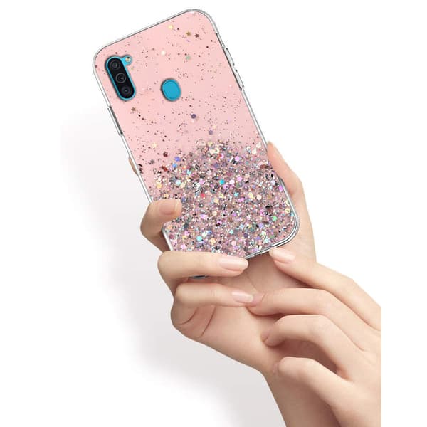 Etui til Samsung Galaxy A11 / M11, Glitrende, Lyserød