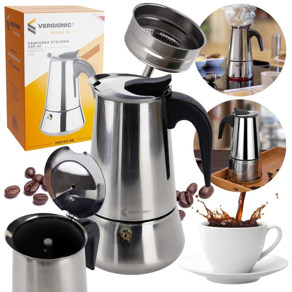 Stål kaffemaskine 450 ml Vergionic