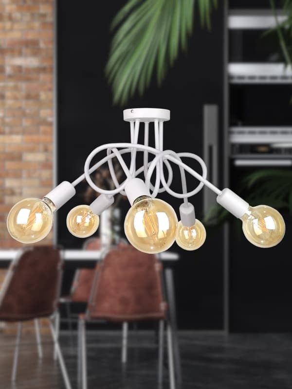 Loftlampe 5xE27 RUMBA HVID
