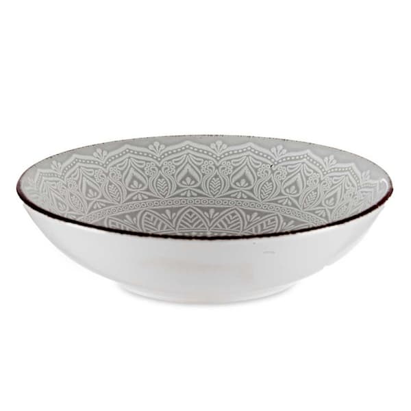 Djup tallrik 20 cm MANDALA grå