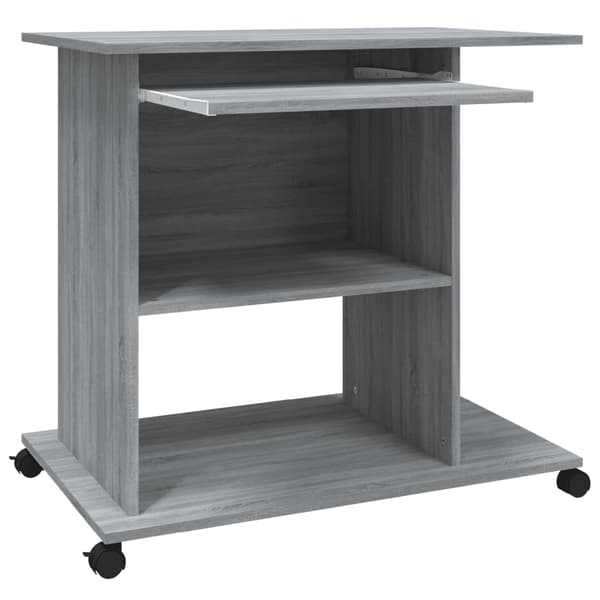vidaXL computerbord, grå Sonoma-eg, 80x50x75 cm
