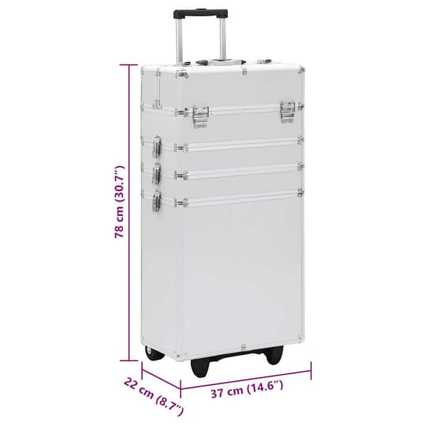 vidaXL makeup-vogn aluminium sølv