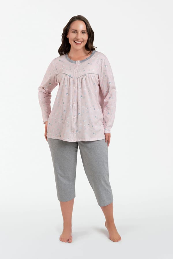 Daniela dampyjamas långärmad, 3/4-byxor XXL
