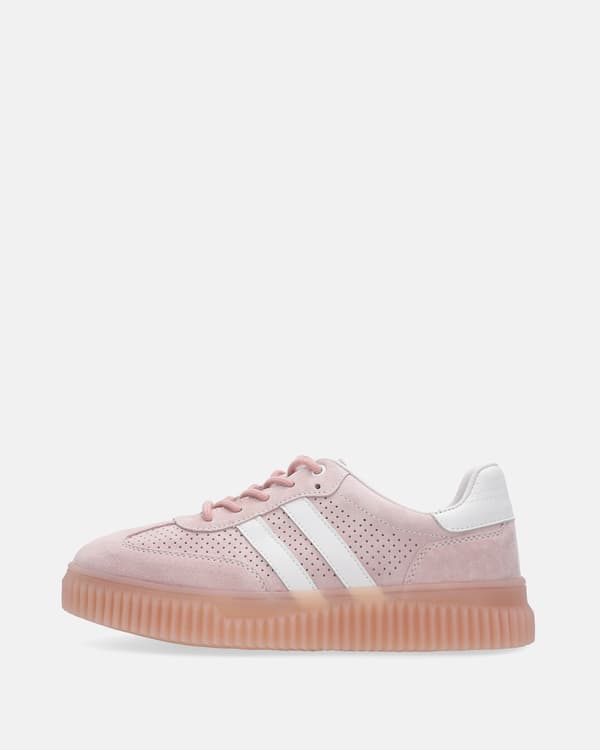Lyserøde perforerede ruskindssneakers Lyserøde perforerede ruskindssneakers 39