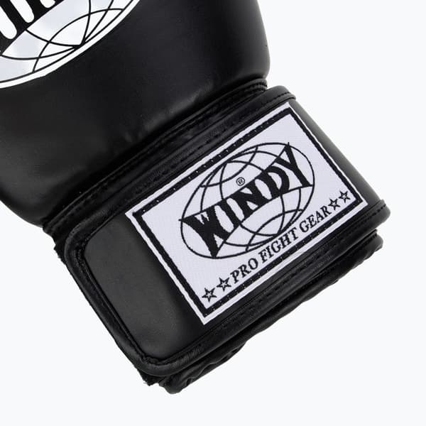 Windy Classic boksehandsker i syntetisk læder, sort, 10 oz