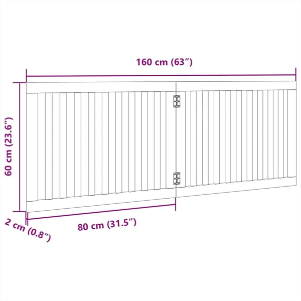 vidaXL foldbar hundegitter, 2 paneler, sort, 160 cm