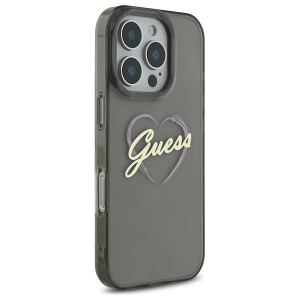 Guess IML Heart-etui til iPhone 16 Pro Max, sort