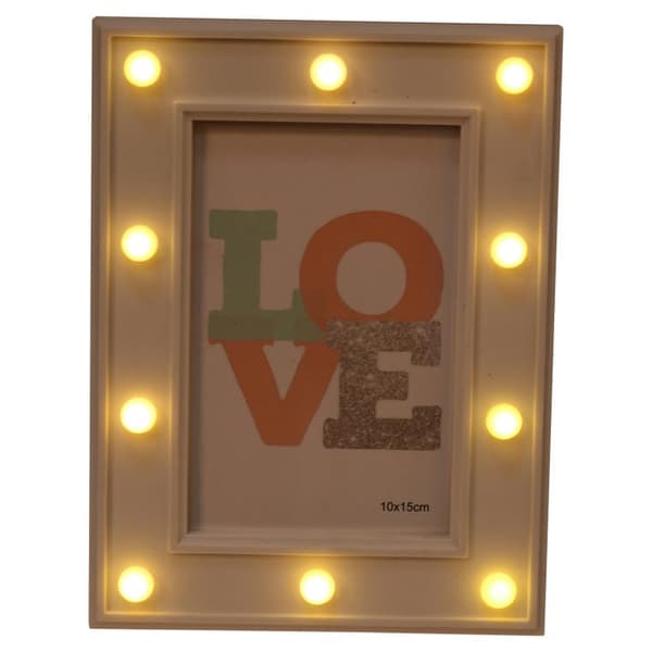 Fotoram med LED-belysning vit Elegance 21x15cm