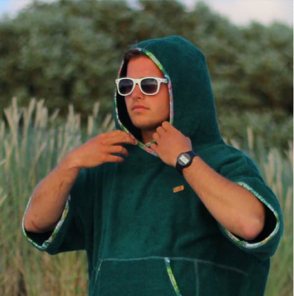 Surf Poncho Rain Forest - bomuld M KVINDE længde 105cm