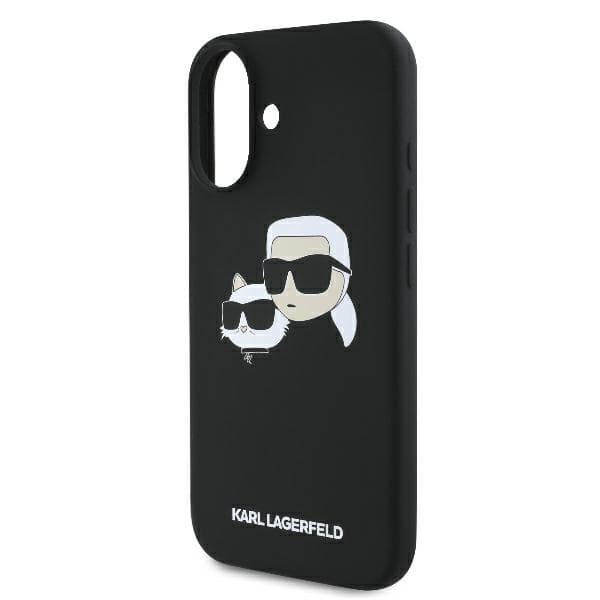 Karl Lagerfeld Silikone Dobbelthoved Print MagSafe til iPhone 16 sort