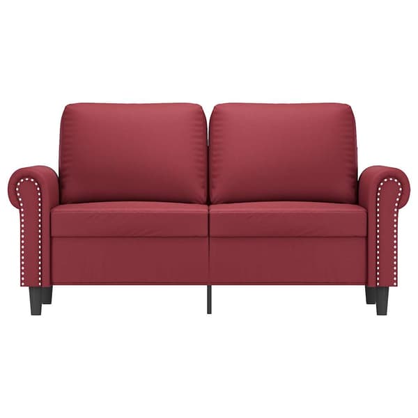 vidaXL 2-sitssoffa vinröd 120 cm konstläder