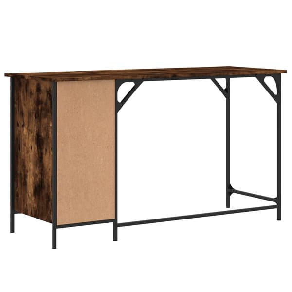 vidaXL computerbord, røget eg, 131x48x75 cm