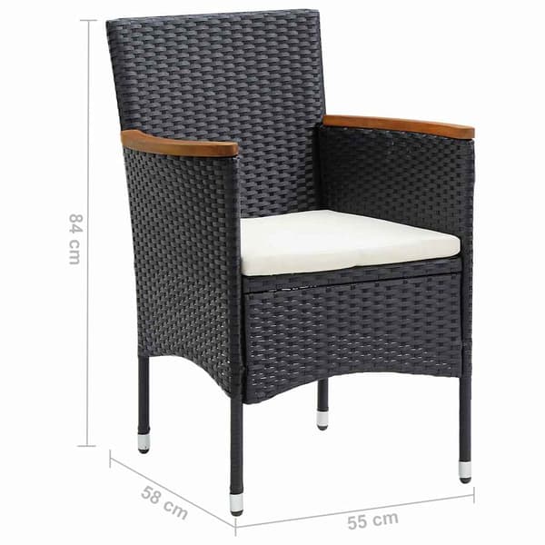 vidaXL havestole, sæt med 4, polyrattan, sort