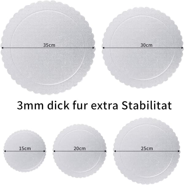 Papir kagepude sølv 5 stk.