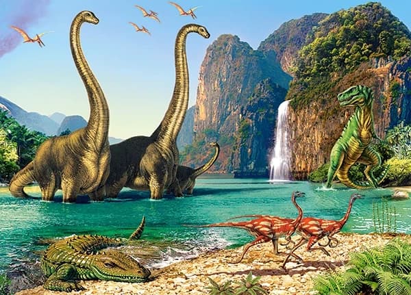 60-bitars pussel. I dinosauriernas värld.