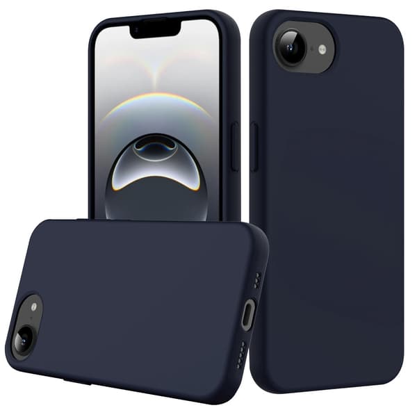iPhone 17e / 16e cover, silikone MagSafe, mørkeblå