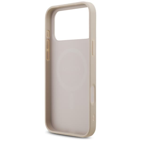 Guess Læder 4G Triangle Strass MagSafe-etui til iPhone 17 Pro Max - Lyserød