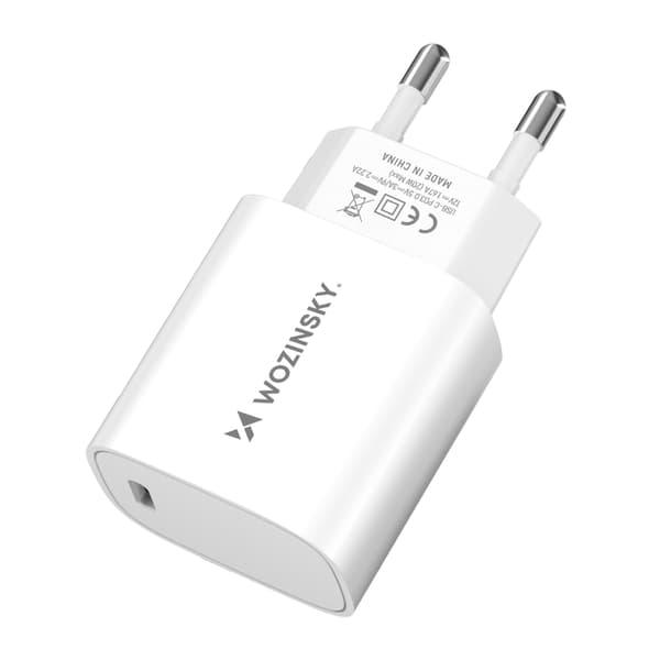 20W USB-C 100-240V väggladdare vit