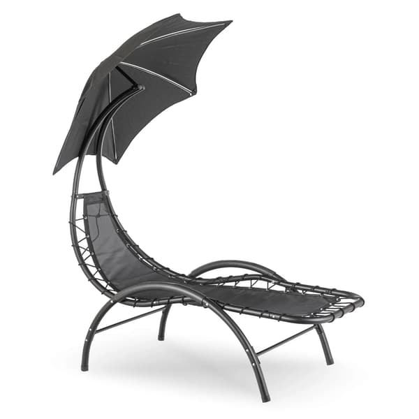 Carpa sort havegartenstol med parasol