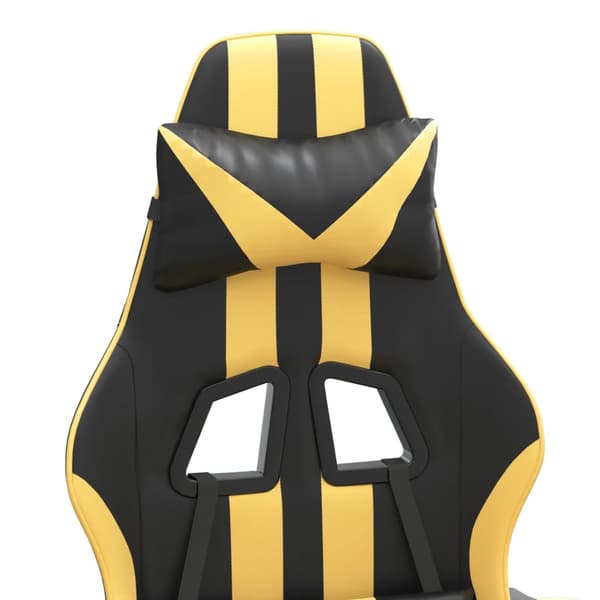 vidaXL gamingstol, sort og guld, kunstlæder