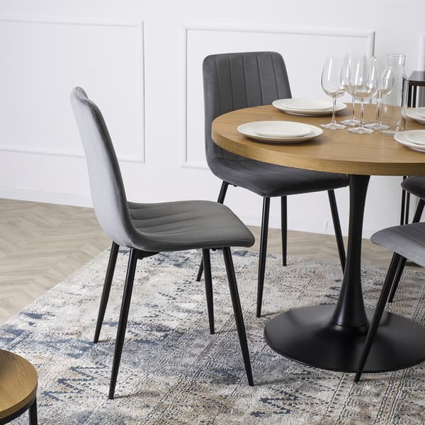 IBIS Polstret Spisestol Grå Velour Moderne Loft