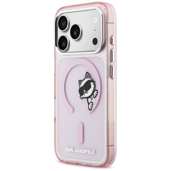 Karl Lagerfeld IML Peekaboo MagSafe-etui til iPhone 17 Pro Max, lyserødt