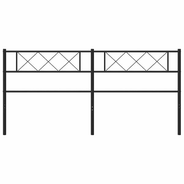 vidaXL metalsengegavl, sort, 180 cm