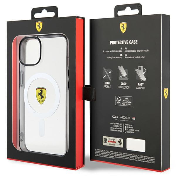 Ferrari Outline Magsafe-etui til iPhone 14 Plus, klart