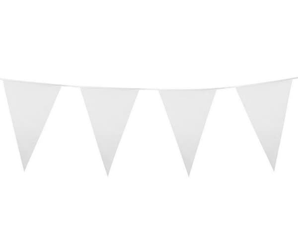 Hvid flagguirlande 10m