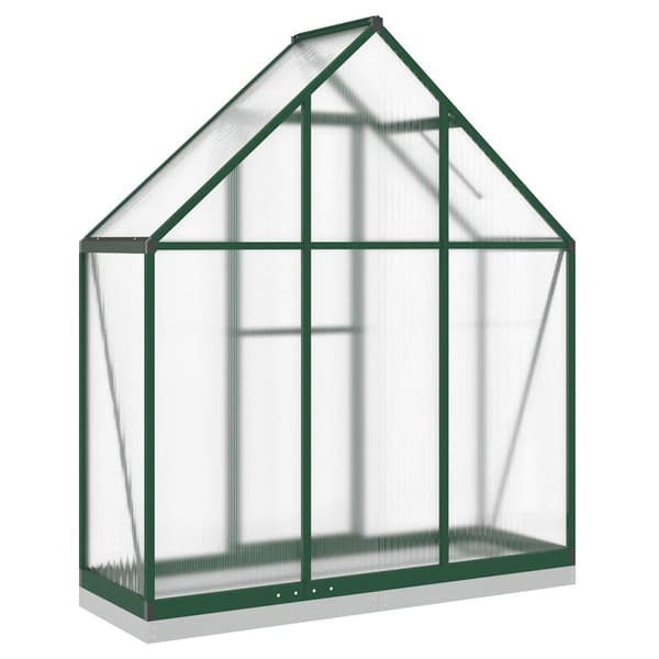 vidaXL Växthus med basram, grönt, 169x58x202 cm, aluminium