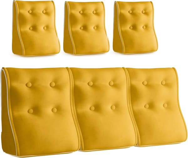 Modulär ergonomisk kudde, imiterad sammet - Gul Modulär ergonomisk kudde, imiterad sammet - Gul 40 cm