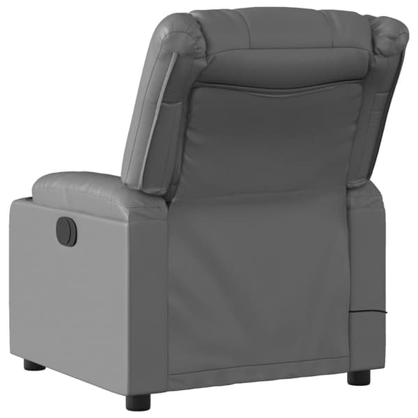 vidaXL Massagefåtölj med vilstol, grå, klädd i konstläder
